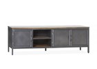 Meuble-TV-3-portes-2-niches-Maya-metal-fer-manguier-181cm-Maxfurn