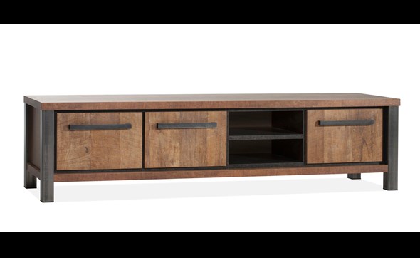 Meuble-TV-3-portes-Kinga-TV-lamulux-old-teak-200cm-Maxfurn