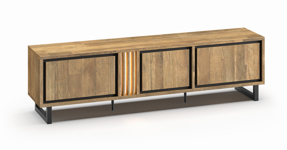 Meuble-TV-3-portes-Luma-old-teak-elegant-black-K672-LB7-215cm-Meubar