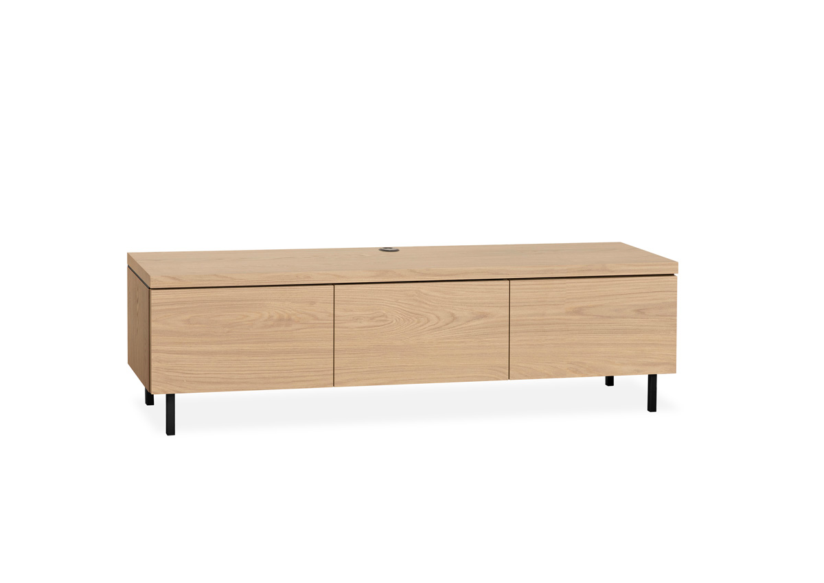Meuble-TV-3-portes-pieds-Keswick-melamine-Blond-Oak-Maxfurn