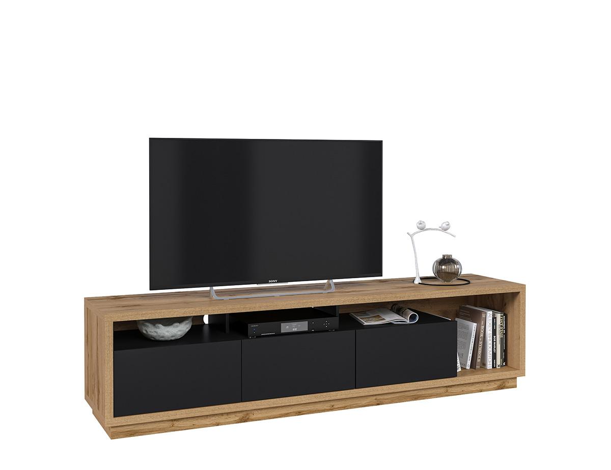 Meuble-TV-3-tiroirs-Celine-wotan-oak-black-mat-01-Helvetia
