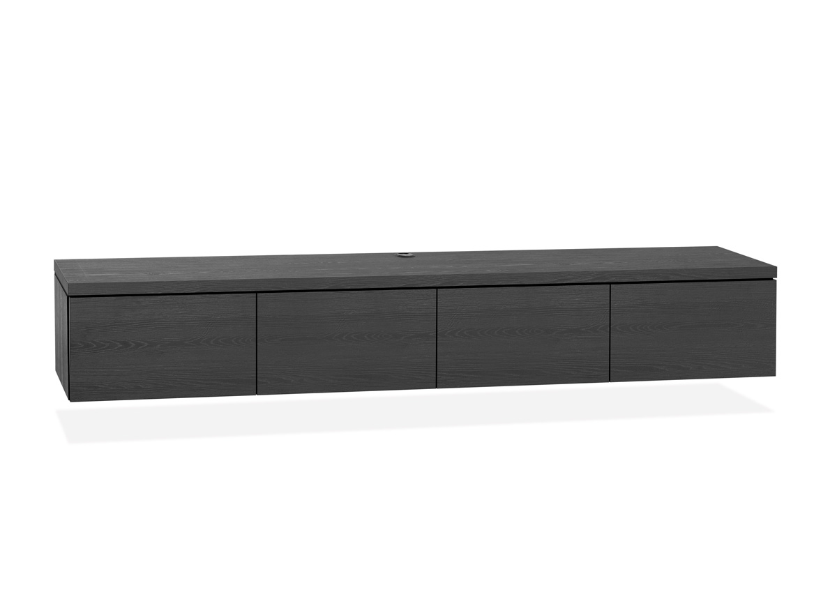 Meuble-TV-4-portes-Keswick-melamine-noir-Maxfurn