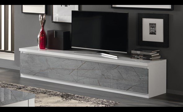 Meuble-TV-4-portes-Roma-decor-laque-marmo-oro-Alcos