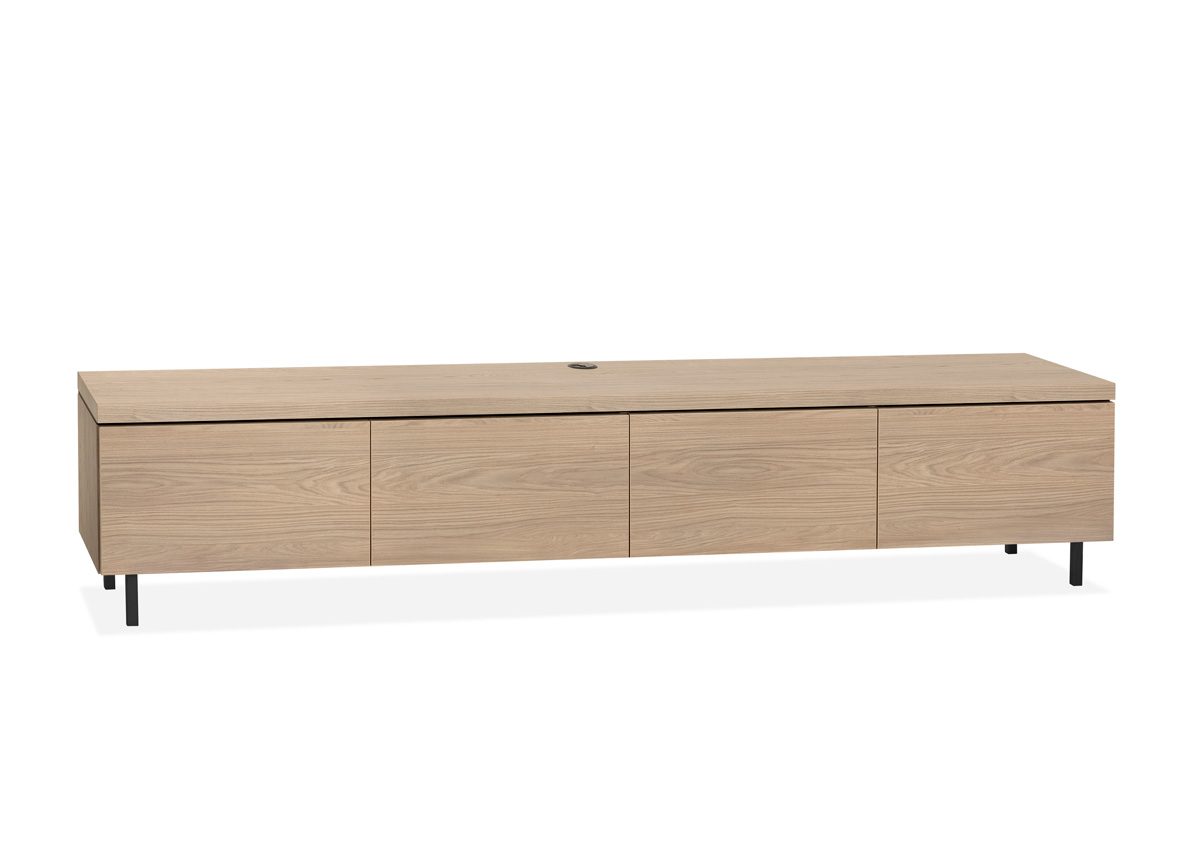 Meuble-TV-4-portes-pieds-Keswick-melamine-misty-oak-Maxfurn