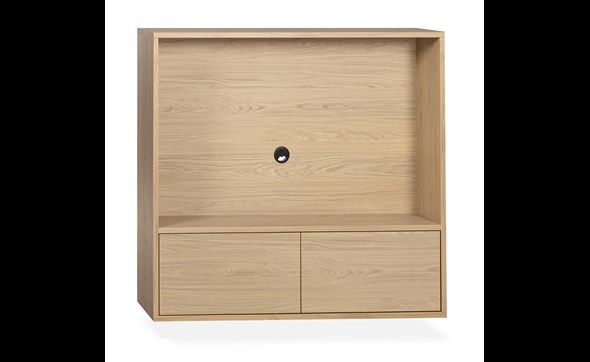 Meuble-TV-Blackburn-1-niche-2-tiroirs-chene-blond-Maxfurn