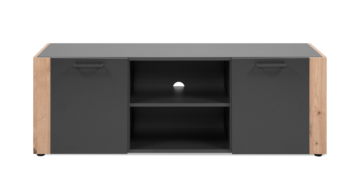 Meuble-TV-Cento-56A-anthracite-chene-artisan-front-Finori