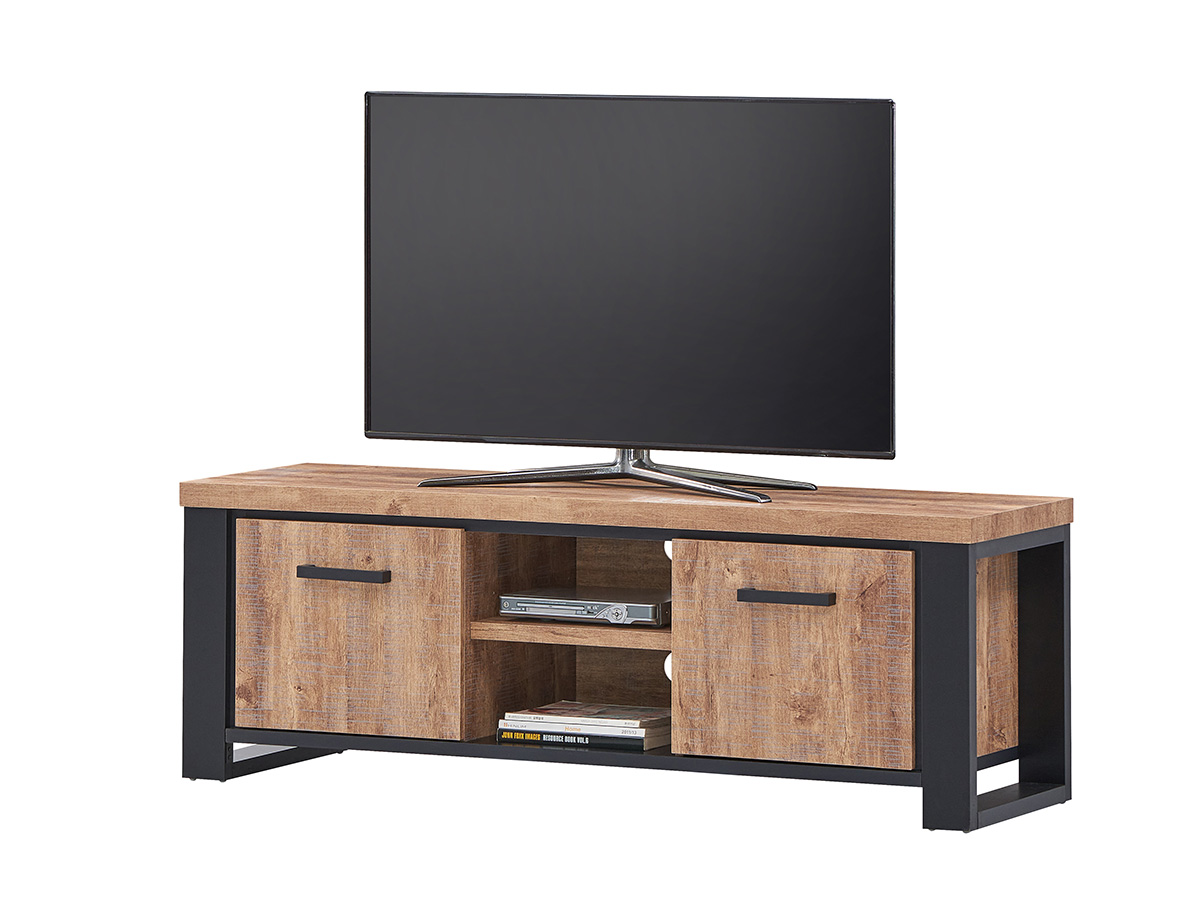Meuble-TV-Estrella-decor-bois-industrial-oak-noir-160cm-01-Oosterlynck