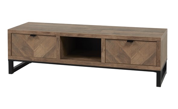 Meuble-TV-Jaipur-TV2-TV7-K671-old-teak-fishbone-doors-mat-black-Meubar