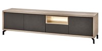 Meuble-TV-Kwadro-decor-bois-chene-gris-clair-anthracite-K540A-LB6-241cm-Meubar
