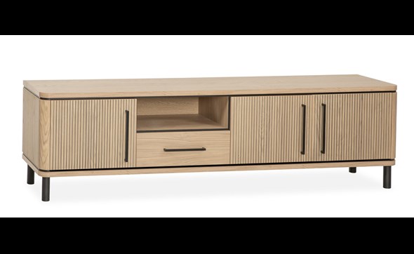 Meuble-TV-Medway-3-portes-1-tiroir-1-niche-lamulux-blond-oak-Maxfurn