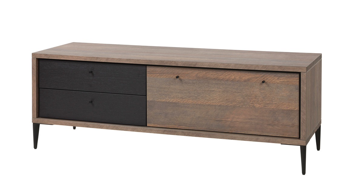 Meuble-TV-TV2-Trevi-golden-oak-elegant-black-side-Evan
