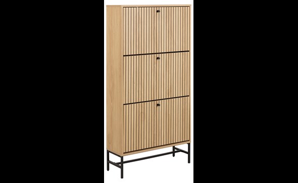 Meuble-a-chaussure-3tiroirs-Albany-023790-oak-rough-melamine-base-matt-black-01-Actona
