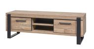 Meuble-tv-1-porte-niche-Udine-decor-parquet-naturel-noir-mat-K632-TV2-179cm-Evan