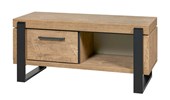 Meuble-tv-1-porte-niche-Udine-decor-teck-orange-noir-mat-K661-TV1-127cm-Evan