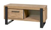 Meuble-tv-1-porte-niche-Udine-decor-teck-orange-noir-mat-K661-TV1-127cm-Evan