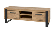 Meuble-tv-1-porte-niche-Udine-decor-teck-orange-noir-mat-K661-TV2-179cm-Evan