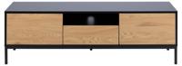 Meuble-tv-Seaford-81691-ash-black-base-metal-powder-coated-portes-wild-oak-front-Actona