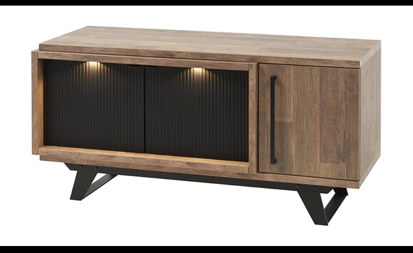 Meuble-tv-Trentino-131cm-TV6-old-teak-matt-black-Meubar