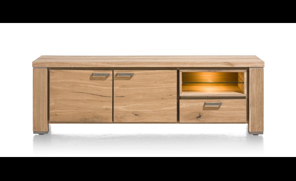 Meuble-tv-lowboard-2-portes-1-tiroir-2-niches-led-Canova-decor-chene-massif-placage-railway-brown-190cm-39589RWB-Habufa