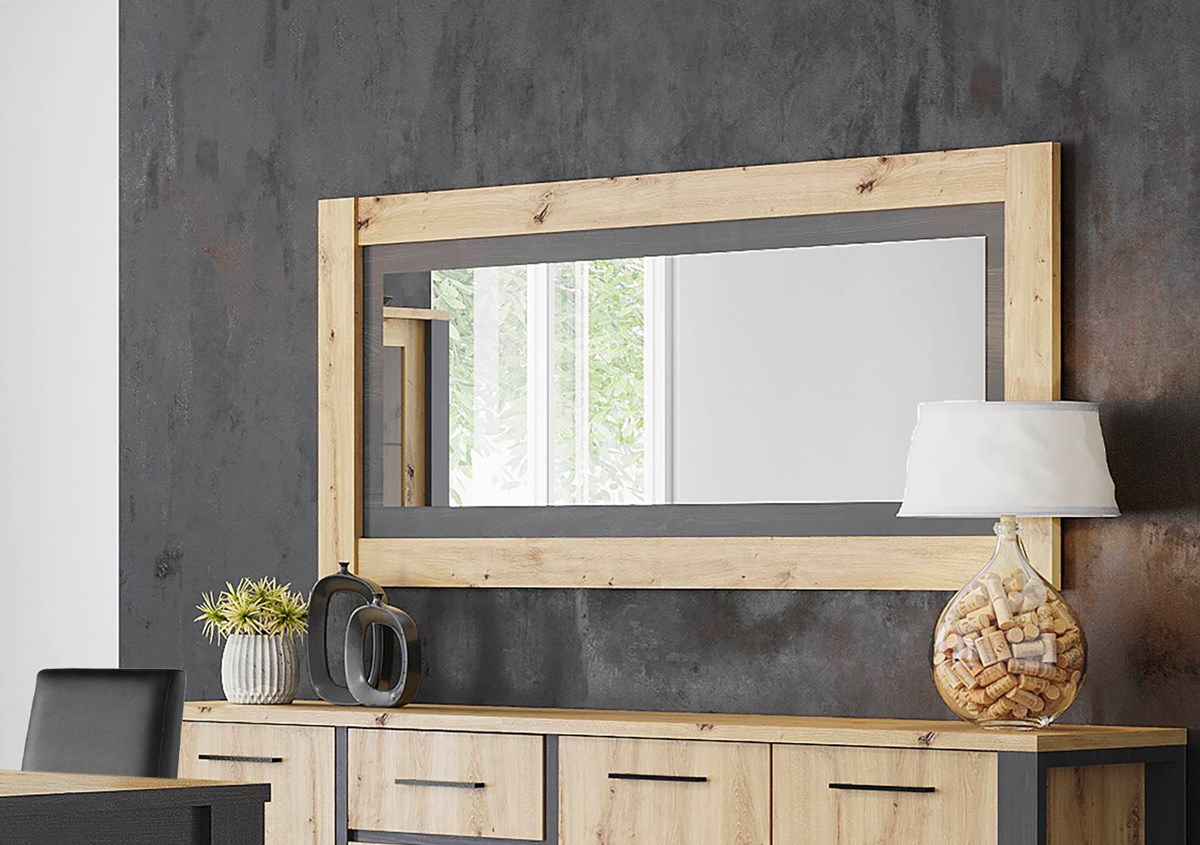 Miroir-pour-buffet- Eden-decor-papier-coloris-jesion-portland-dab-artisan-Divaco