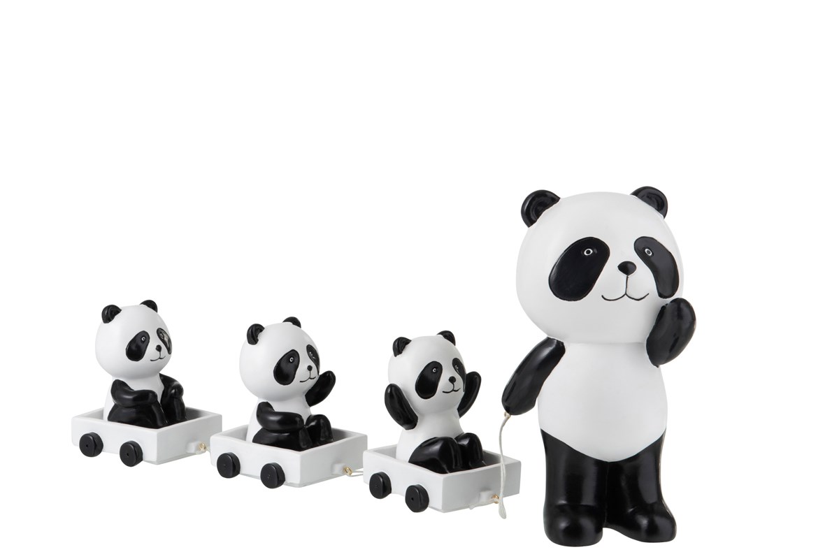 Figurine Panda avec 3 chariots 90146 - Meubles Crack