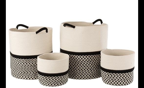 Panier-4-pieces-12328-coton-corde-ecru-noir-Jolipa