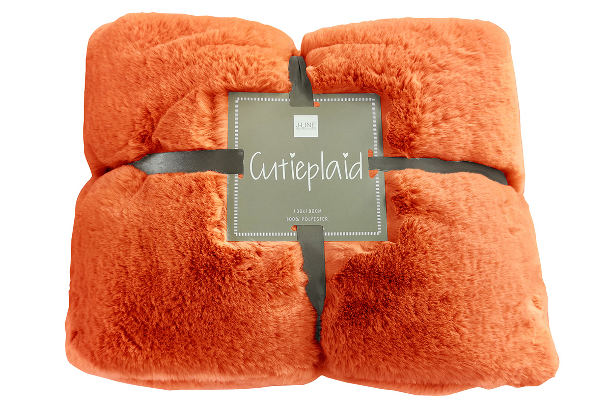 Plaid-Cutie-88534-polyester-oranje-Jolipa