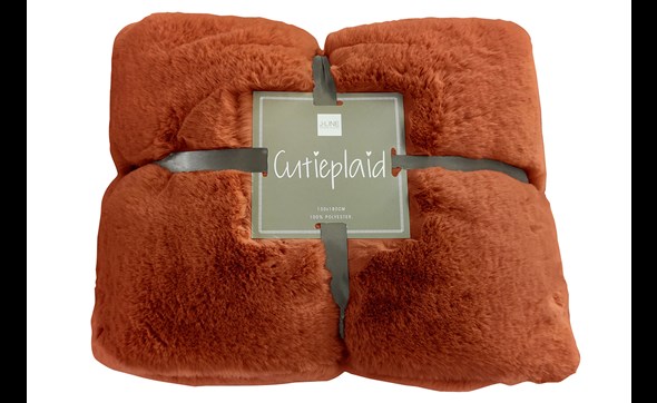 Plaid-Cutie-88540-polyester-bruin-oranje-Jolipa