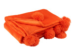 Plaid-Pompon-3489-Polyester-Orange-Vif-01-Jolipa