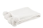 Plaid-pompon-77481-polyester-blanc-Jolipa