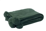 Plaid-pompon-77483-polyester-petrol-Jolipa