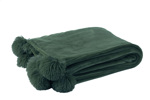 Plaid-pompon-77483-polyester-petrol-Jolipa
