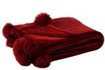 Plaid-pompon-77485-polyester-rouge-Jolipa