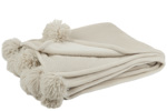 Plaid-pompon-77486-polyester-beige-menthe-Jolipa