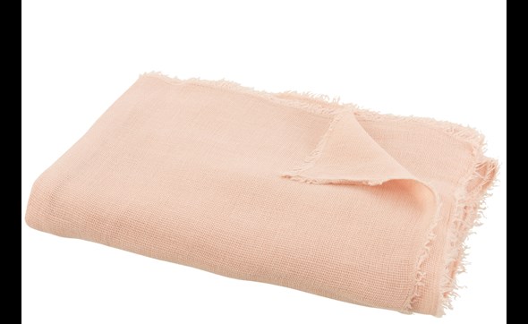 Plaid-uni-coton-lin-rose-12870