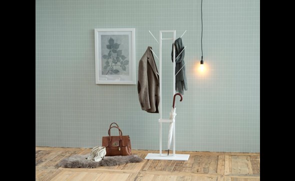 Portemanteau-Porte parapluie-Vinson-metal-blanc-Ambi-80778-Actona