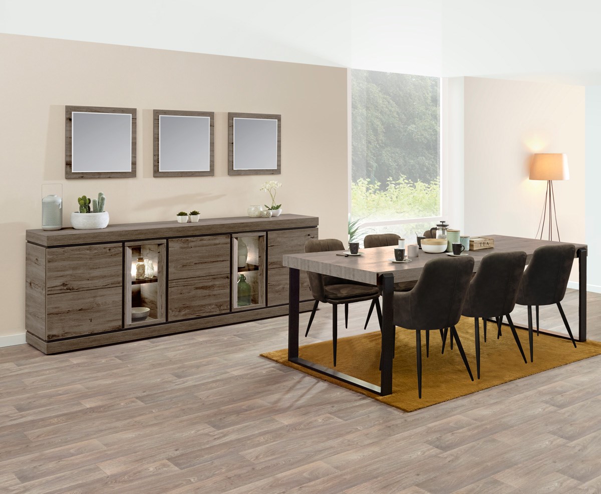 Salle à manger Belluno - sans vitrine - gris foncé - Meubles Crack