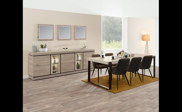Salle-a-manger-Belluno-decor-chene-brun-clair-K541-buffet-251cm-table-chaises-Dalma-Evan