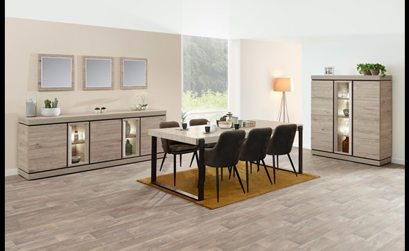 Salle-a-manger-Belluno-decor-chene-brun-clair-K541-buffet-251cm-vitrine-table-Evan