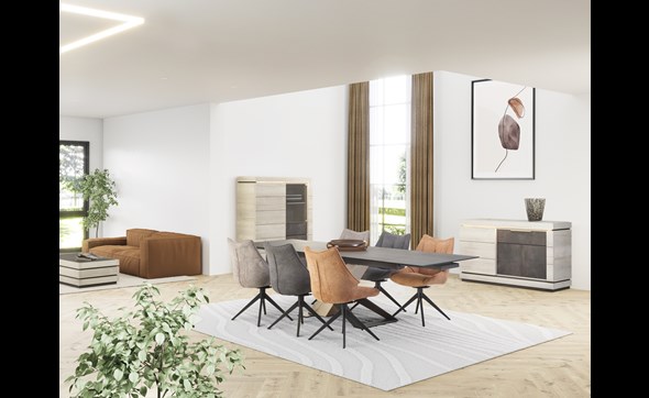 Salle-a-manger-Birger-buffet-3-portes-vitrine-table-extensible-rocco-melamine-halifax-creme-Comodi-Living