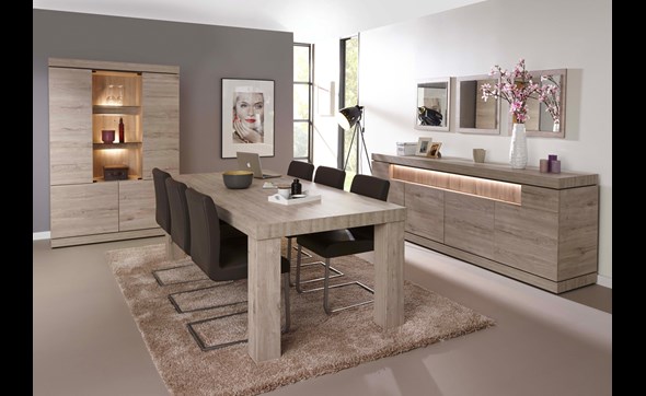 Salle-a-manger-Etna-decor-chene-gris-clair-marbre-K542-buffet-249cm-vitrine-124cm-table-225cm-chaise