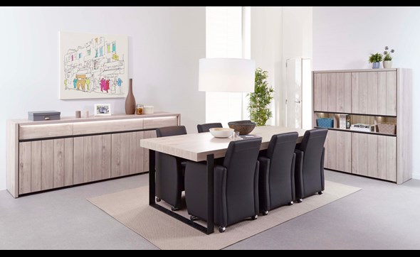 Salle-a-manger-Lucca-decor-chene-gris-clair-noir-K541-buffet-DR2-224cm-bar-BAR1-140cm-table-T23UM80-