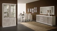 Salle-a-manger-Roma-decor-laque-blanc-gris-beton-buffet-3-portes-1-tiroir-220cm-vitrine-2-portes-115cm-table-190-cm-miroir-180cm-Alcos