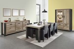 Salle-a-manger-Tomba-buffet-vitrine-table-T19L80-decor-bois-chene-vieux-imitation-acier-Meubar