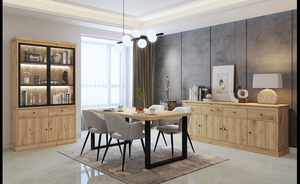 Salle-a-manger-Valencia-melamine-smoked-oak-239cm-Dullaert