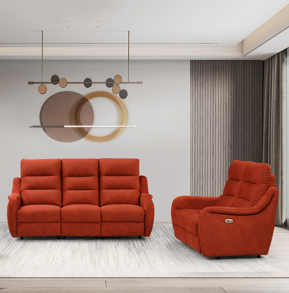 Salon-relax-Mitira-tissu-brique-Comodi-Sofa
