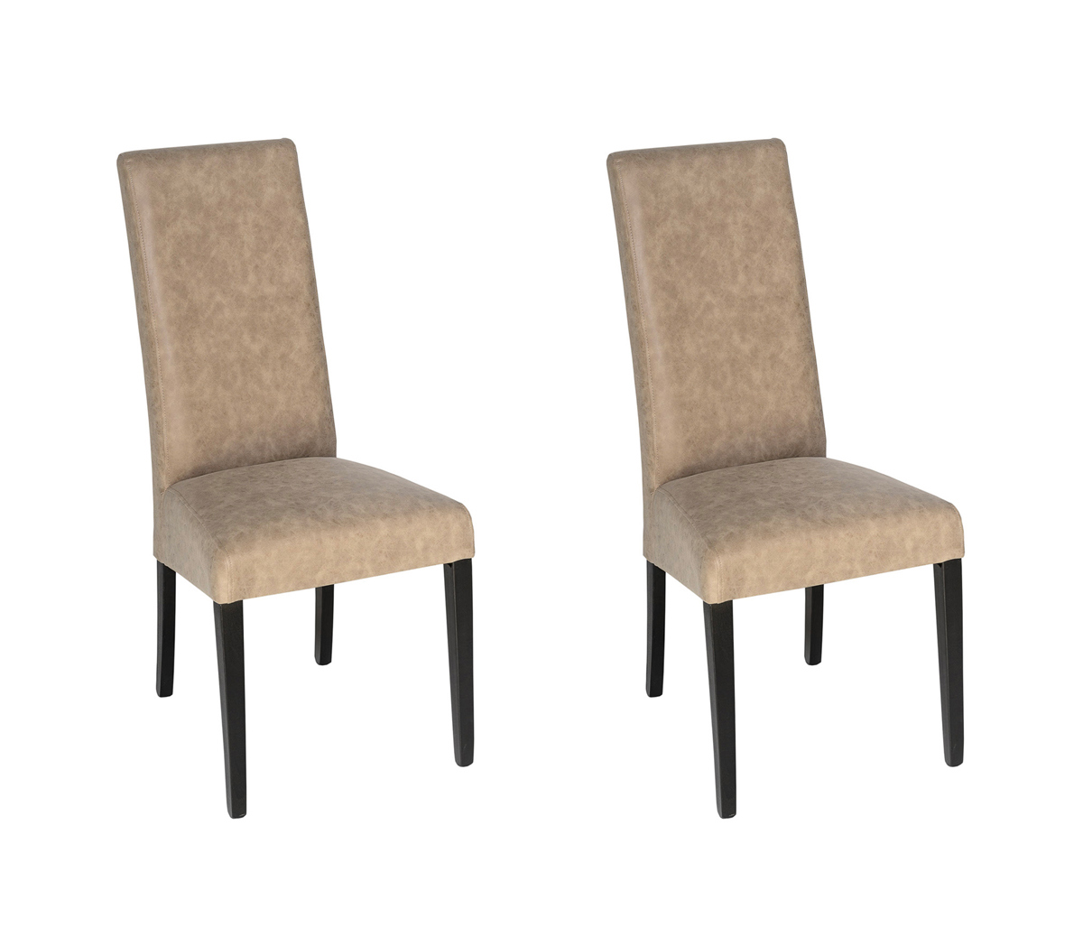 Set-2-chaises-Roko-simili-cuir-vintage-tortora-pieds-noir-Alcos