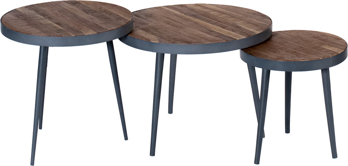 Set-3-tables-appoint-Dew-bois-acacia-Authentic-Orient