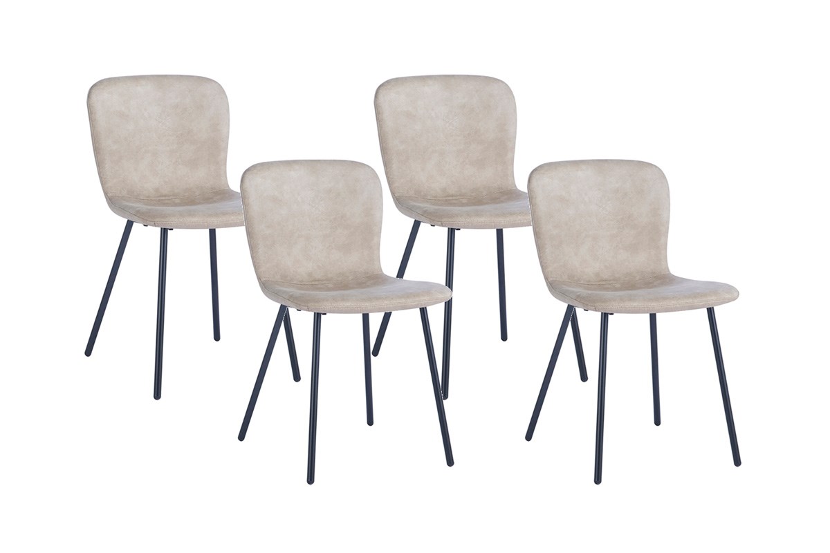 Set de 4 chaises Susan - beige - Meubles Crack