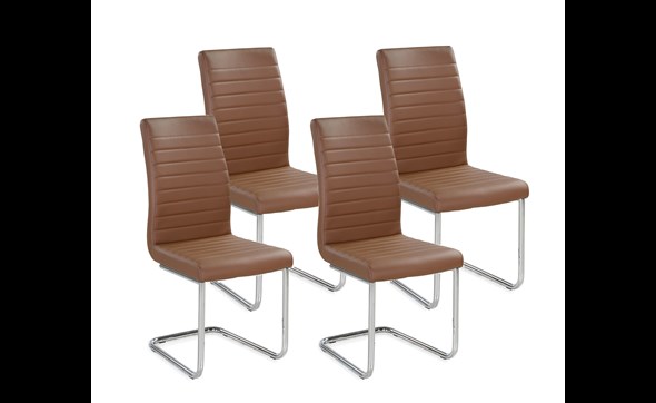 Set-de-4-chaises-Prag-simili-cuir-cappucino-44cm-Pro-Com